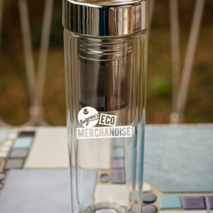 EG507 Doppelwandige Glasflasche mit Teeeinsatz